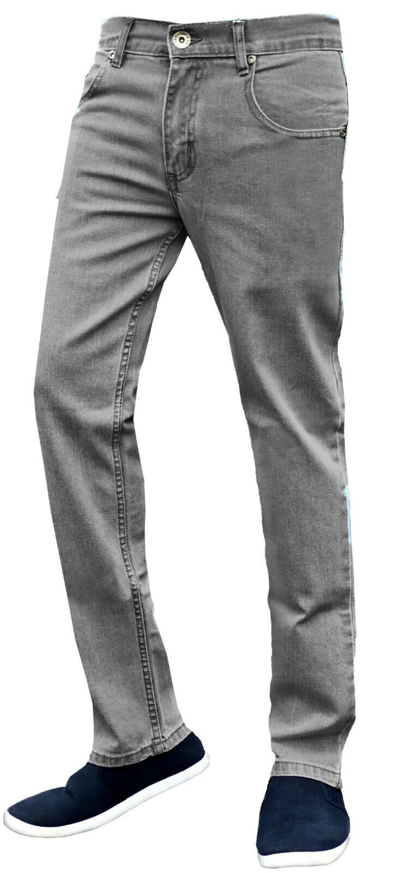 Mens Slim Fit Skinny Jeans Super Stretch Denim Basic Pants All Waist ...