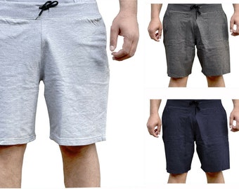 Mens Fleece Shorts Boys Joggers Running Zip Pockets Gym Jogging Sweat Drawstring