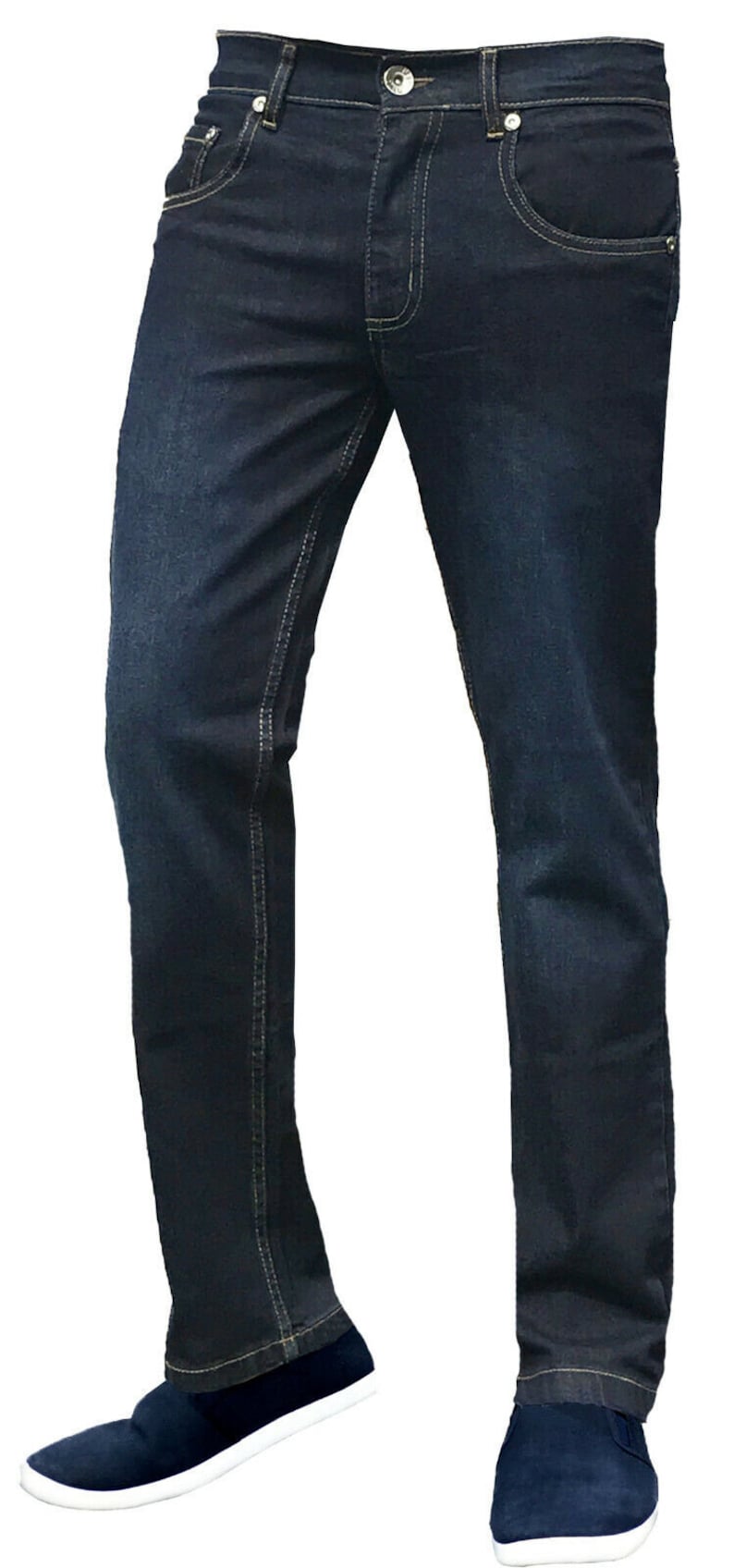 Mens Slim Fit Skinny Jeans Super Stretch Denim Basic Pants All Waist ...