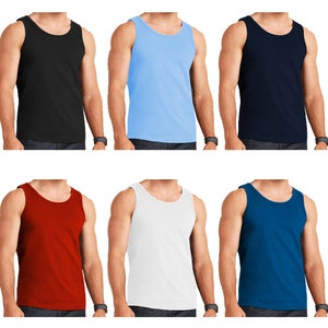 Heren Vesten 100% Katoen Tank Top Summer Training Gym Tops Pack Plain S - 5Xl Lot