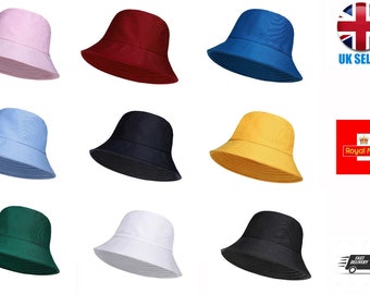 klassieke katoenen bucket hat voor volwassenen, mineral wash bucket hat, strand hoed, effen kleur bucket hat - sun hat multicolour