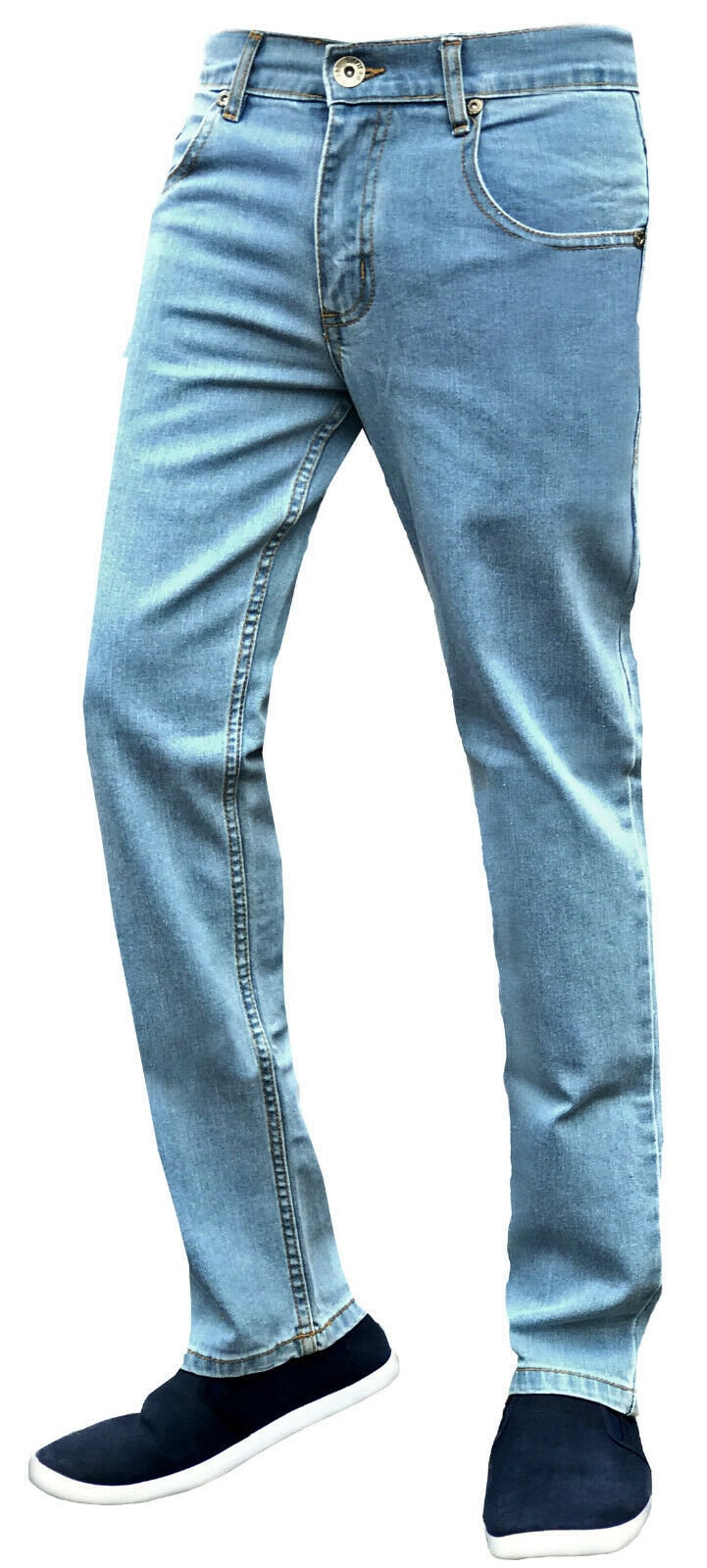 Mens Slim Fit Skinny Jeans Super Stretch Denim Basic Pants All Waist ...