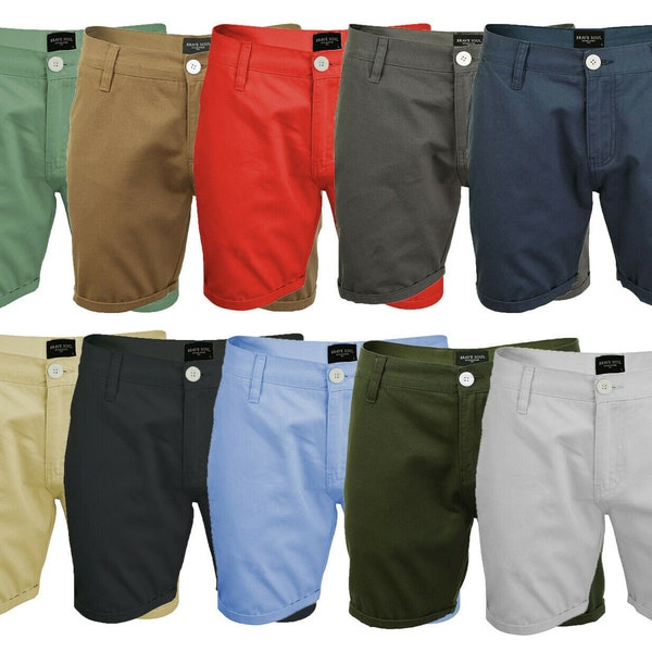 Pantaloncini Chino Uomo Cotone Estate Casual Jeans Cargo Combat Half Pants Casual Nuovo