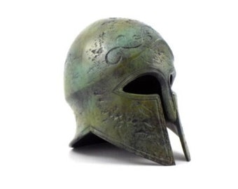 Ancient Greek Bronze Helmet, Corinthian- Spartan War Helmet Museum Replica, Metal Art Sculpture, Collectible Art Gift