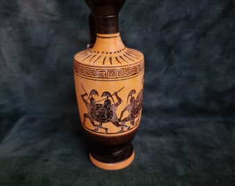 Authentic Greek Vase: Attic Black Figure Lekythos of Hoplites - Museum Quality Replica on Etsy