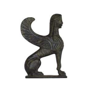 Sphinx sculpture from Delphi - ancient Greek reproduction - pure bronze statue