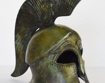 Handmade Pure Bronze Corinthian Spartan Helmet - A Masterpiece of Ancient Greek Art