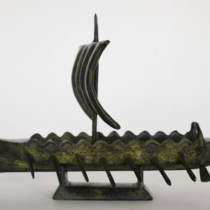 Bronze Trireme Model - Handcrafted, Antique Replica Ship, Collectible Nautical Decor, Museum-Quality Maritime Art