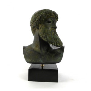 Poseidon or Zeus bust of Artemision , Stone casting statue , Museum quality art Greek sculpture