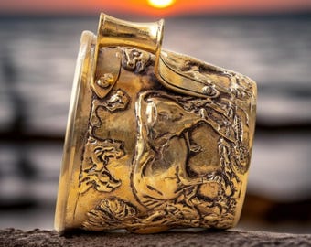 24K 金メッキ ミノア-ミケーネ カップ - 小さな銅製ゴブレット、豪華な