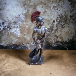 Handcrafted Spartan Warrior Statue in Premium Alabaster | Ideal for Collectors and History Enthusiasts