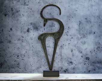 Big Bronze Ibex, Greek Bronze Art, Bronze Sculpture , Ancient Greece , Metal Animal, Greek civiliization