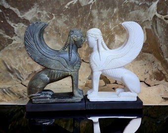 Estatua de la esfinge de la criatura mítica griega antigua, monstruos de la mitología griega, réplica del museo, escultura de arte, decoración del hogar
