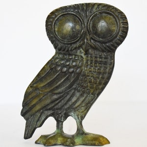 Owl of Wisdom and Intelligence - Small - Symbol of Goddess Athena Minerva - Ancient Greece - Pure Bronze Statue
