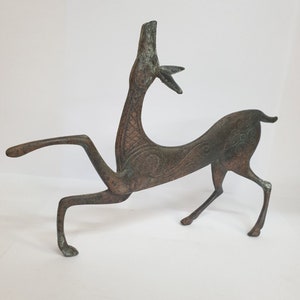 Ancient Greek Sculpture Geometric Bronze Deer , Christmas gift decor decoration