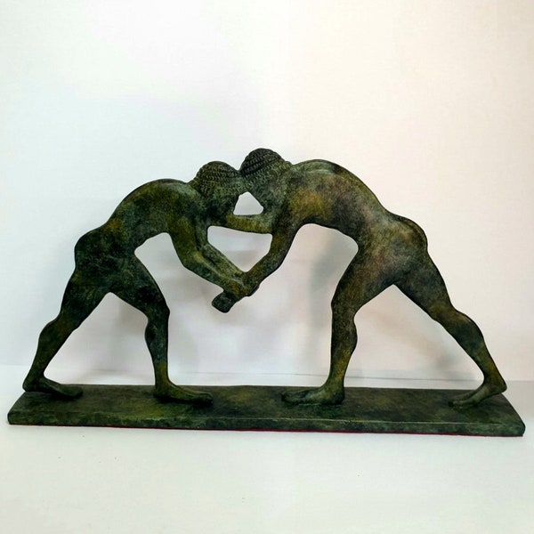 Greek Wrestling Figurines Etsy