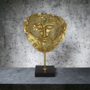 Handcrafted King Agamemnon Mask - Authentic Gold-Plated Historical Replica for Collectors