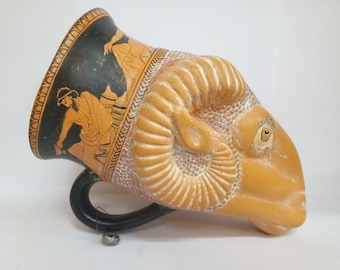 Greek Attic Red-Figure Rhyton - Syriskos Painter Design Replica, Ancient Vase Collectible