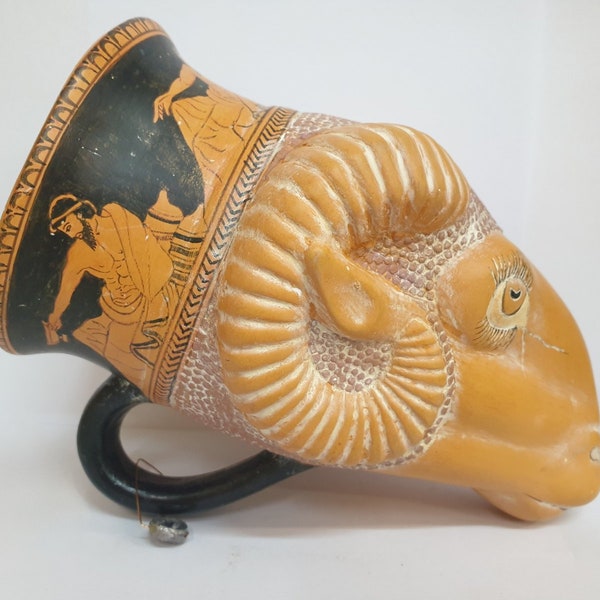 Greek Attic Red-Figure Rhyton - Syriskos Painter Design Replica, Ancient Vase Collectible