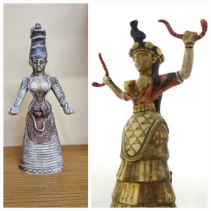 Minoan Snake Goddess: Handmade Terracotta Sculpture - Authentic Reproduction from Ancient Crete