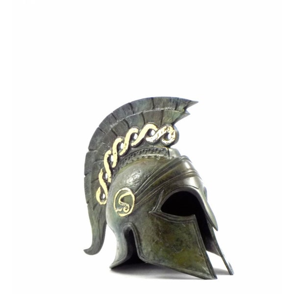 Authentique casque de spartiate en bronze massif - Fabriqué à la main, qualité musée, réplique d'armure historique