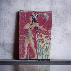 Prince of the Lilies Fresco Replica – Museum Copy Wall Art from Crete, Minoan Home Decor, Gift for Her, Greek Mythology Art