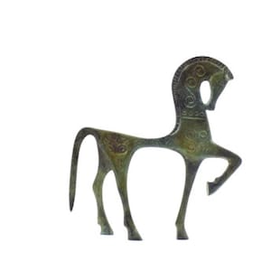 Sculpture de cheval en bronze avec motif géométrique, réplique du musée - Symbole de statut social
