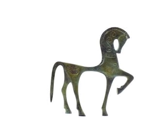 Horse Bronze sculpture with Geometric Pattern Museum Replica - Symbol of Status