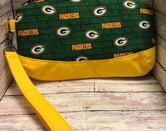 NFL Green Bay Packers Wristlet, Wallet, Zippered Clutch, Purse