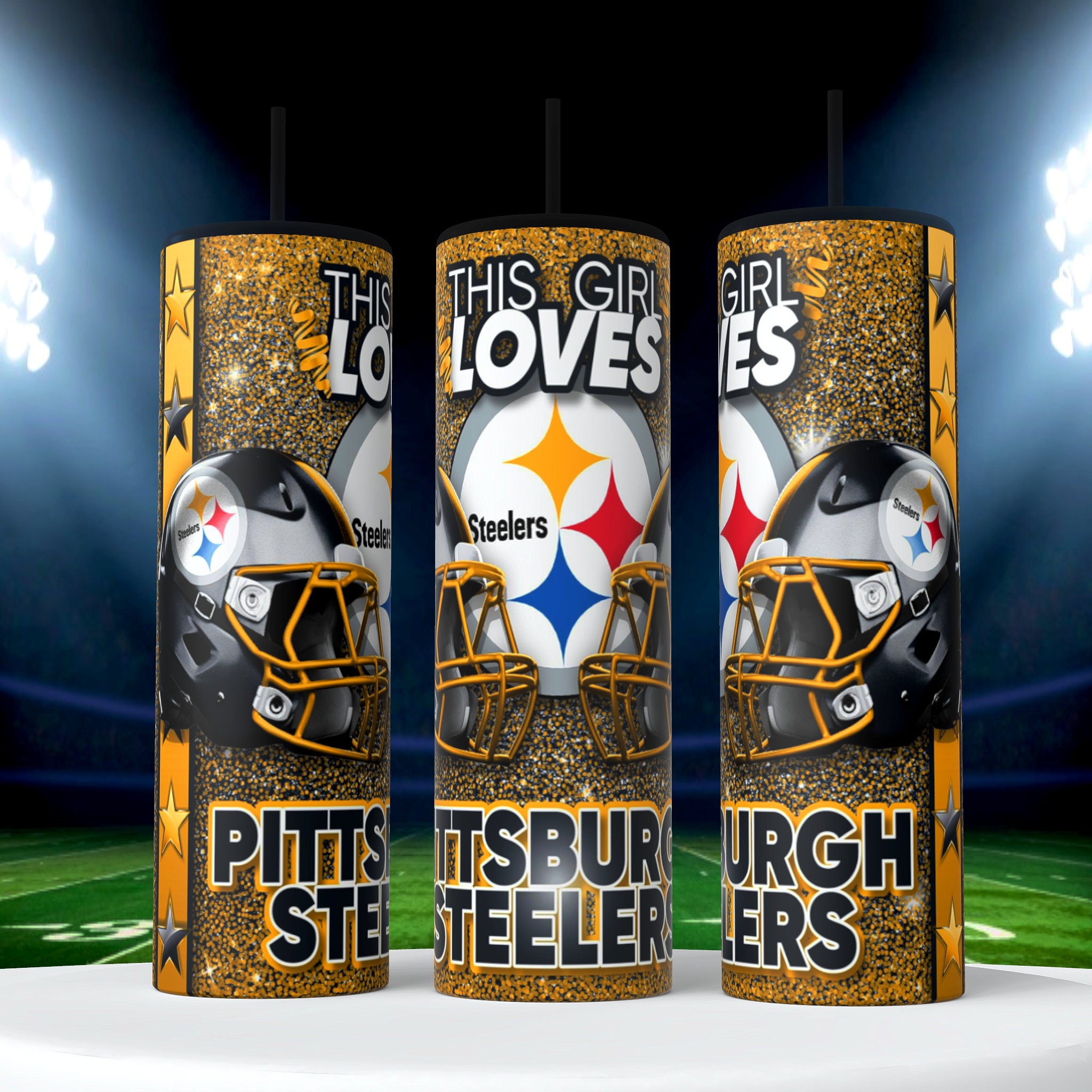 20oz Pittsburg Steelers Skinny Tumbler Travel Cup NFL 