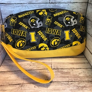 Iowa Hawkeye Wristlet, Wallet, Zippered Clutch, Purse, Key Fob