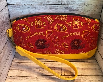 Iowa State Cyclones Wristlet, Wallet, Zippered Clutch, Purse, Key Fob