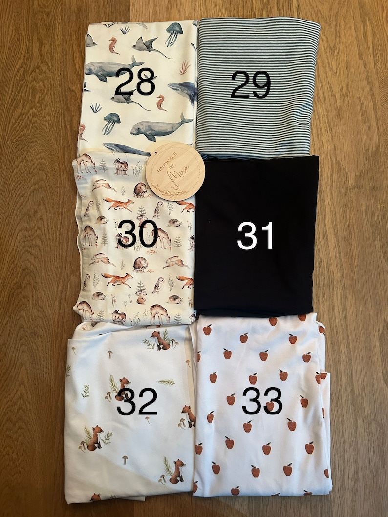 Handmade Baby Mütze Wendemütze Beanie Jersey Geschenk Herbst Winter Bild 7