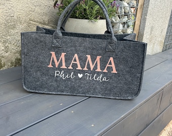 Tragetasche XXL Tasche Umhängetasche Filztasche Tasche Shopper Schultertasche Filz Tante Muttertag personalisiert Geschenk Geburtstag Oma