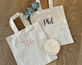 Children's bag cotton jute bag gym bag fabric bag children's bag kindergarten gift Easter birth personalized name