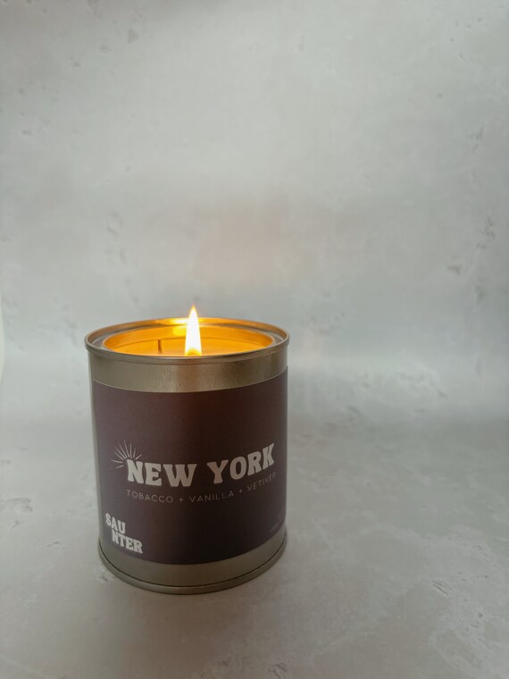 New York | Tobacco, Vanilla + Vetiver | Hand Poured Scented Soy Candle