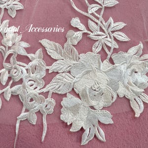 Bridal veil,Embroidery Veil,Floral Lace Wedding Veil,Cathedral Veil,Ivory Royal Veil,Modern Veil,HandmadeVeil,Wedding Accessories