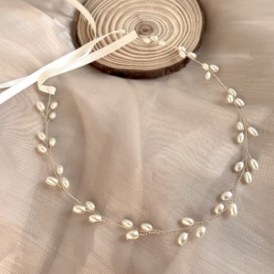 Vintage Pearl Headband Vine,Golden Braided Headgear,bridal hair accessories,bridesmaid Headpiece,flower girl headband,wedding accessories