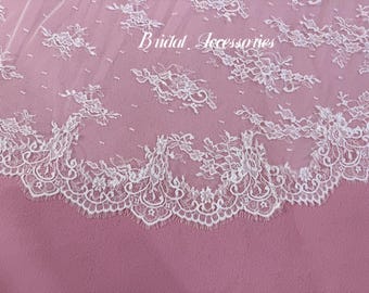 Soft Lace Wedding Veil,Vintage Lace Bridal Veil,Floral Lace Wedding Veil，Long Lace Veil，Cathedral Veil ，Ivory Floral Veil，Hair Pin Veil