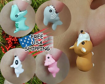 23+ dinosaur bite earrings