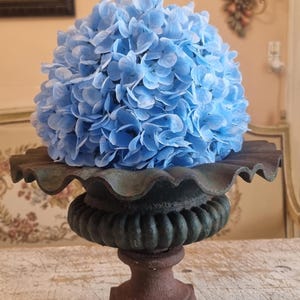 French cast iron garden urn in dark with ruffled edge,circa 1840