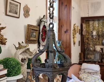 Beautifull French Bronze Church lantern type lustre