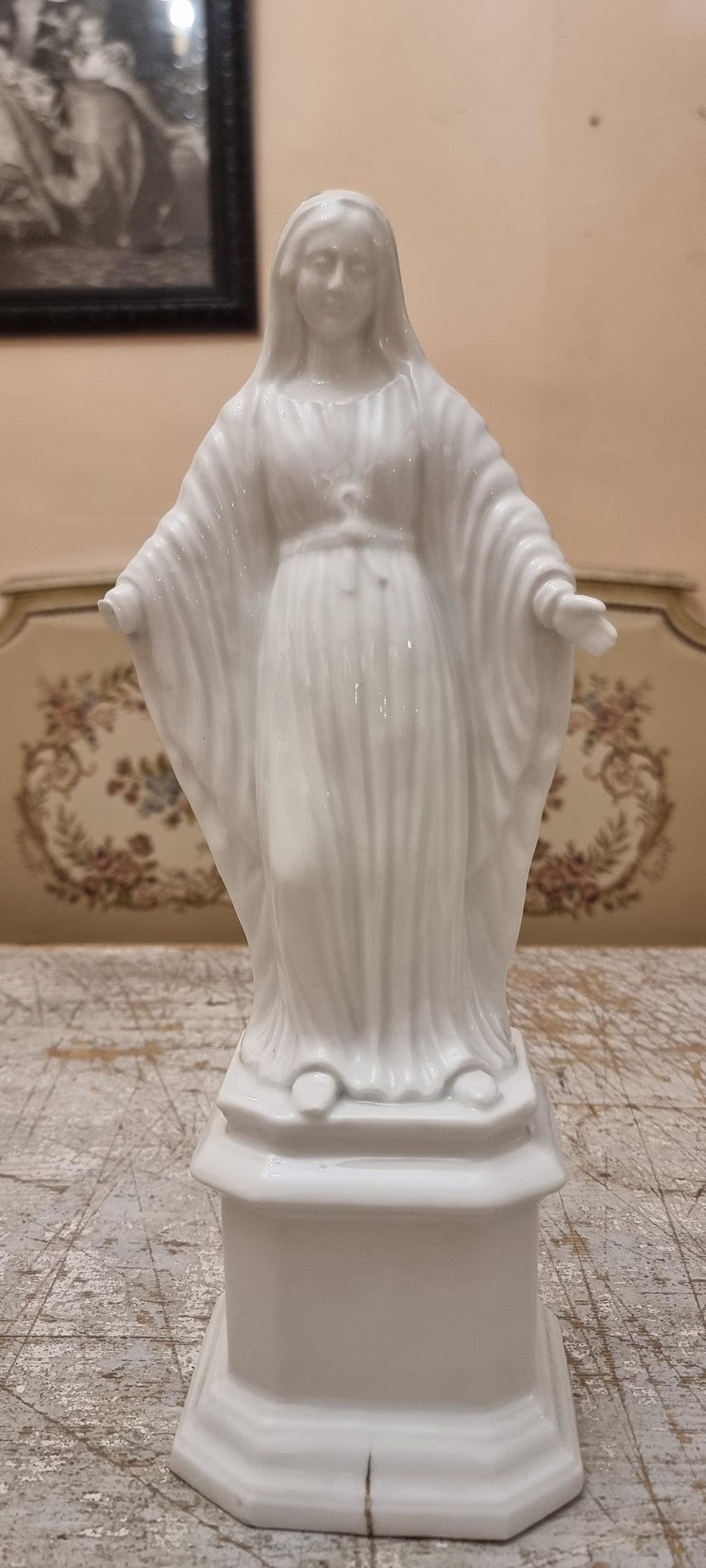 Antique Porcelain Madonna Statue, 1800s French Holy Mary - Etsy
