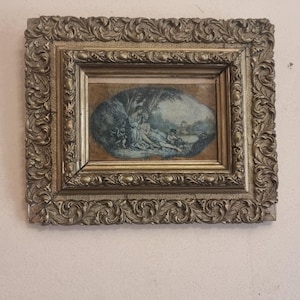 François Boucher Print: 18th Century Style, Embossed Gold Frame