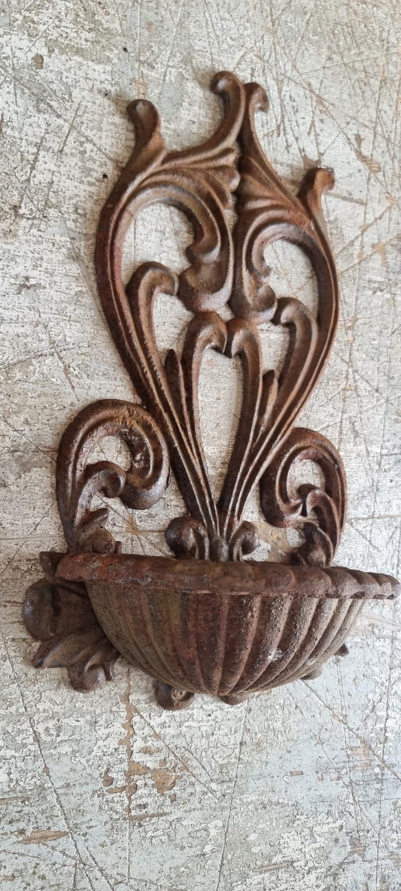 Beautifull Rustic Cast Holy Water Font Type Planter Garden or Indoor