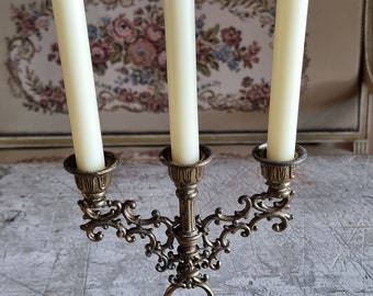 Beautifull French three way brass candelabra