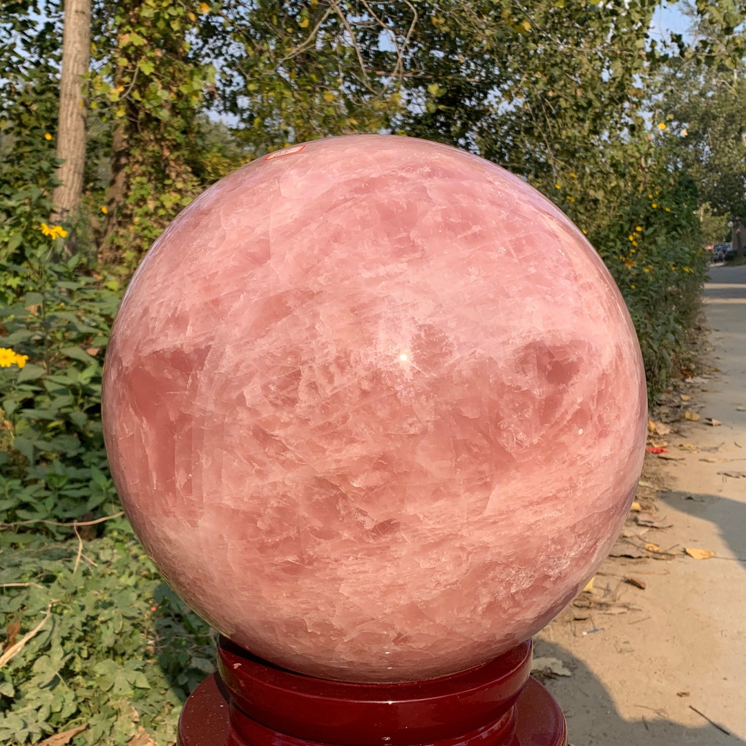 187LB Natural Rose Quartz Crystal Sphere,healing Crystal Spheres,large Rose Quartz Ball,huge