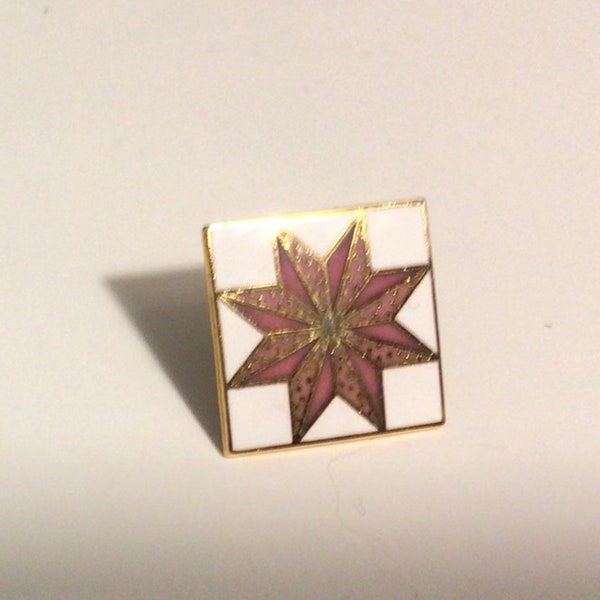 Vintage lemoyne star pin in pink and gold