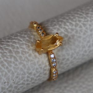 Marquise Yellow Citrine Ring, 925 Sterling Silver Ring, Handmade Ring, November Birthstone Ring, Statement Ring, Wedding Ring, Gift