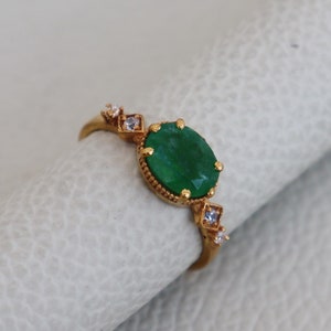 Green Jade Women&#39;s Ring ~ 925 Solid Sterling Silver Midi Jade Ring ~ Handmade Green Jade Jewelry For Valentine&#39;s Gift ~ Dainty Women&#39;s Ring